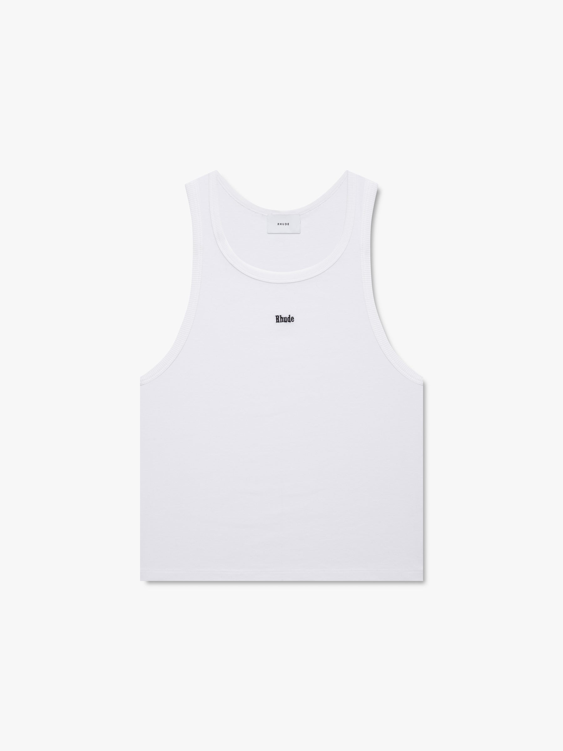 LOGO RIBBED TANK TOP – R H U D E