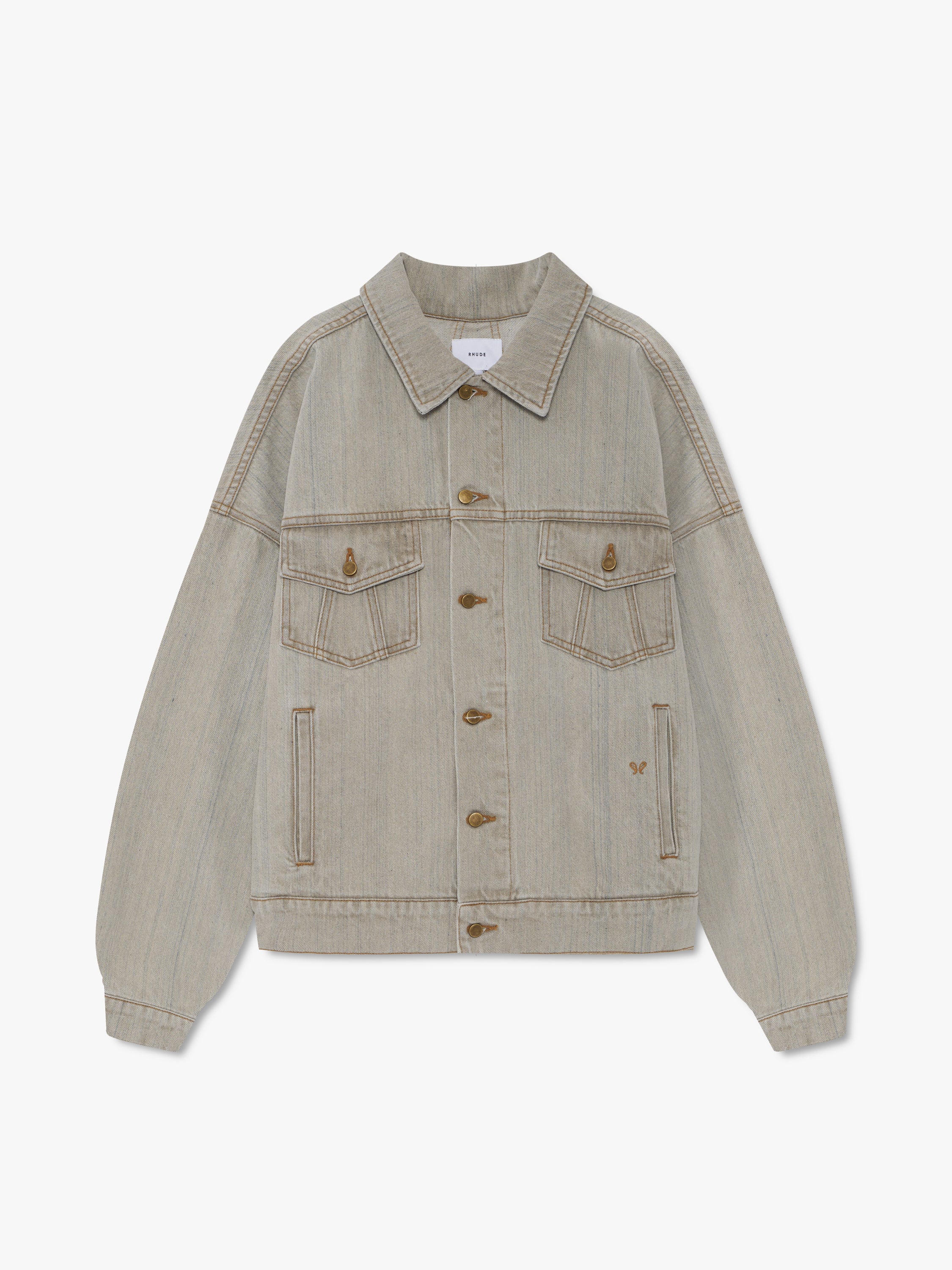 DROP-NECK DENIM TRUCKER JACKET – R H U D E