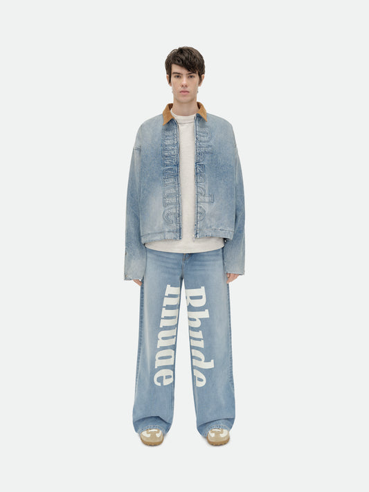 DENIM LOGO CORD COLLAR WORK JACKET