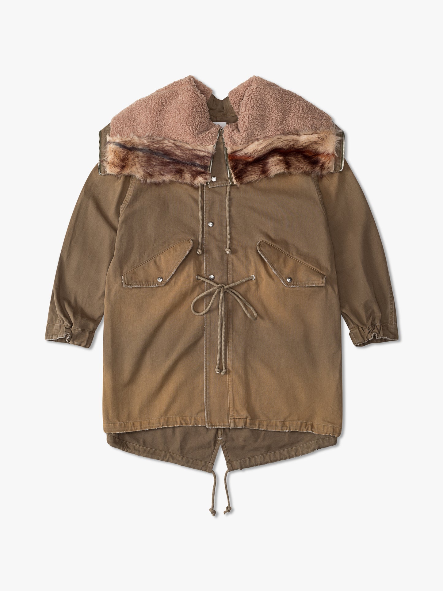FUR HOODED PARKA JACKET