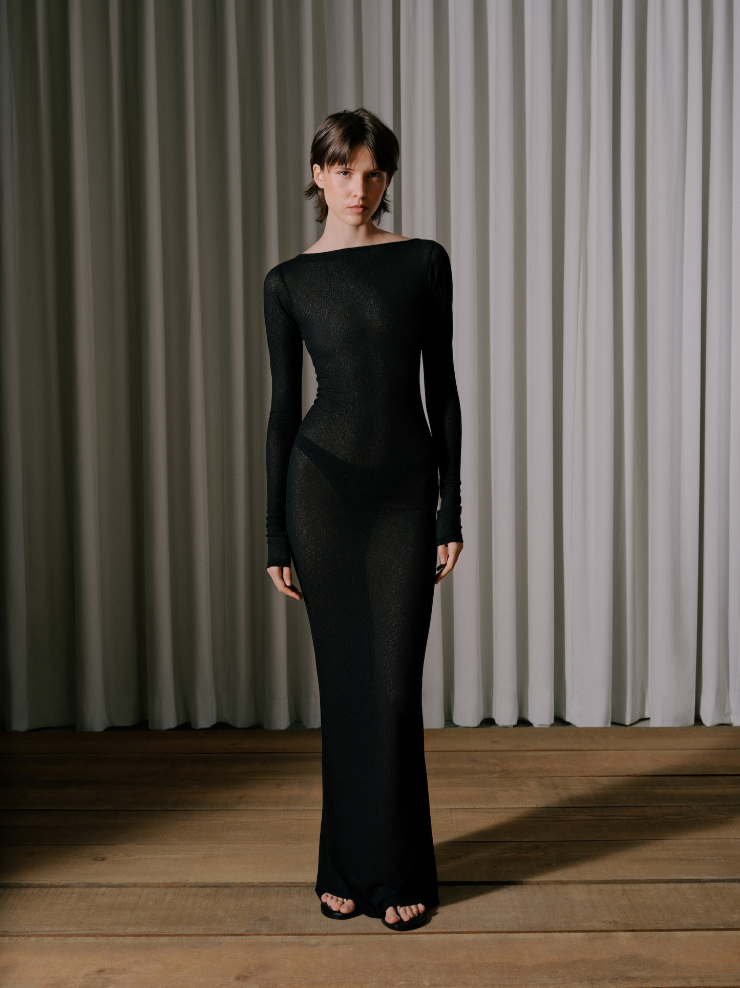 SHEER KNIT DRESS
