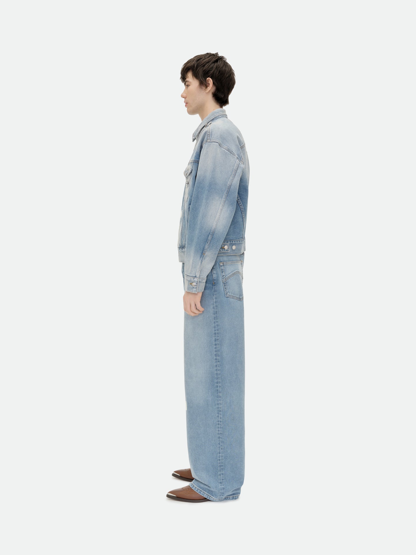 "PACK" LOGO WIDE LEG DENIM