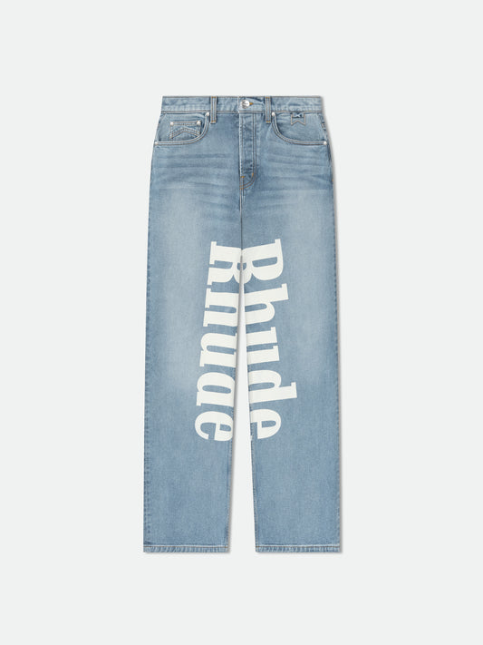 "PACK" LOGO WIDE LEG DENIM