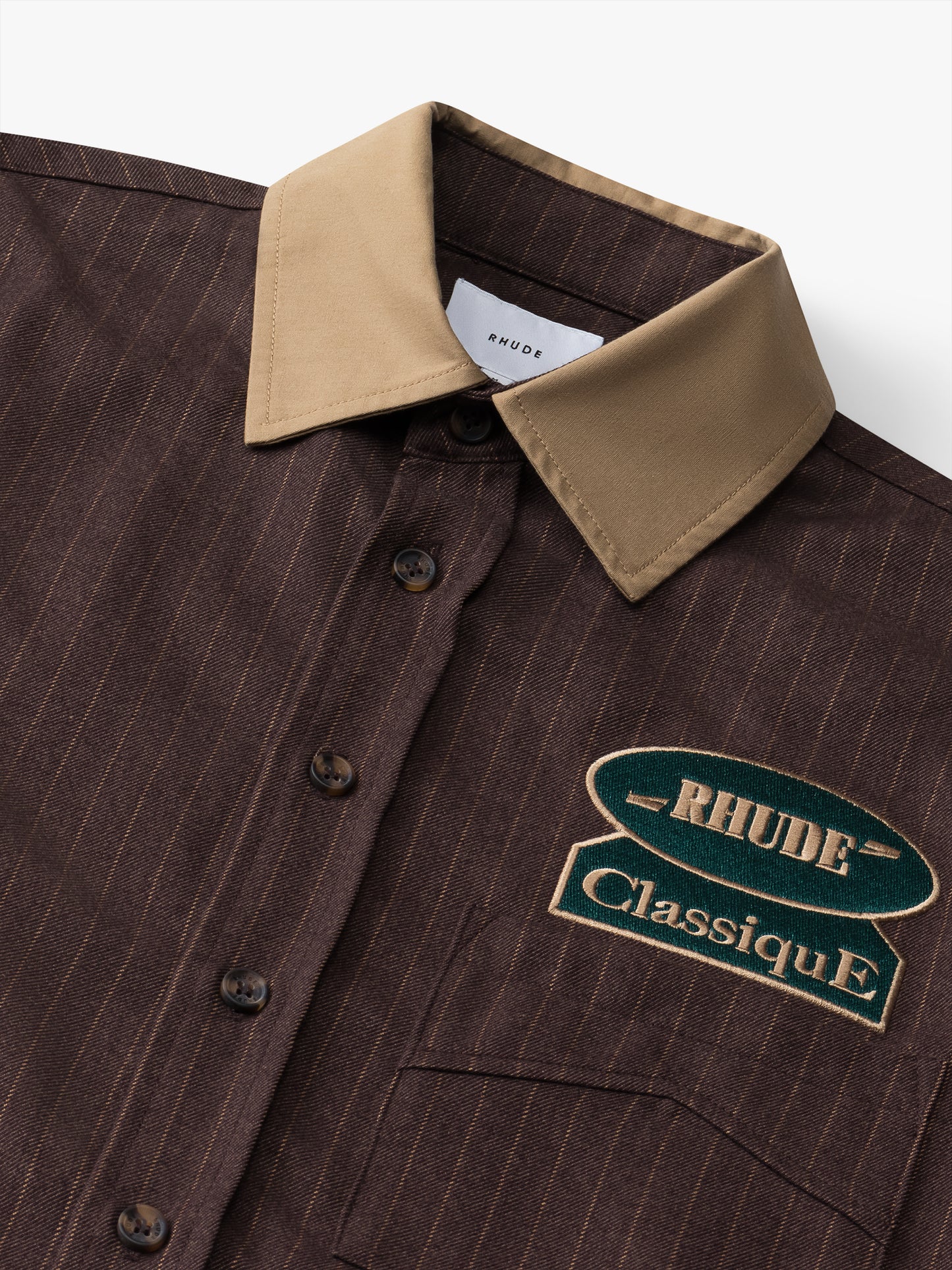 TWILL STRIPE MECHANIC BUTTON DOWN
