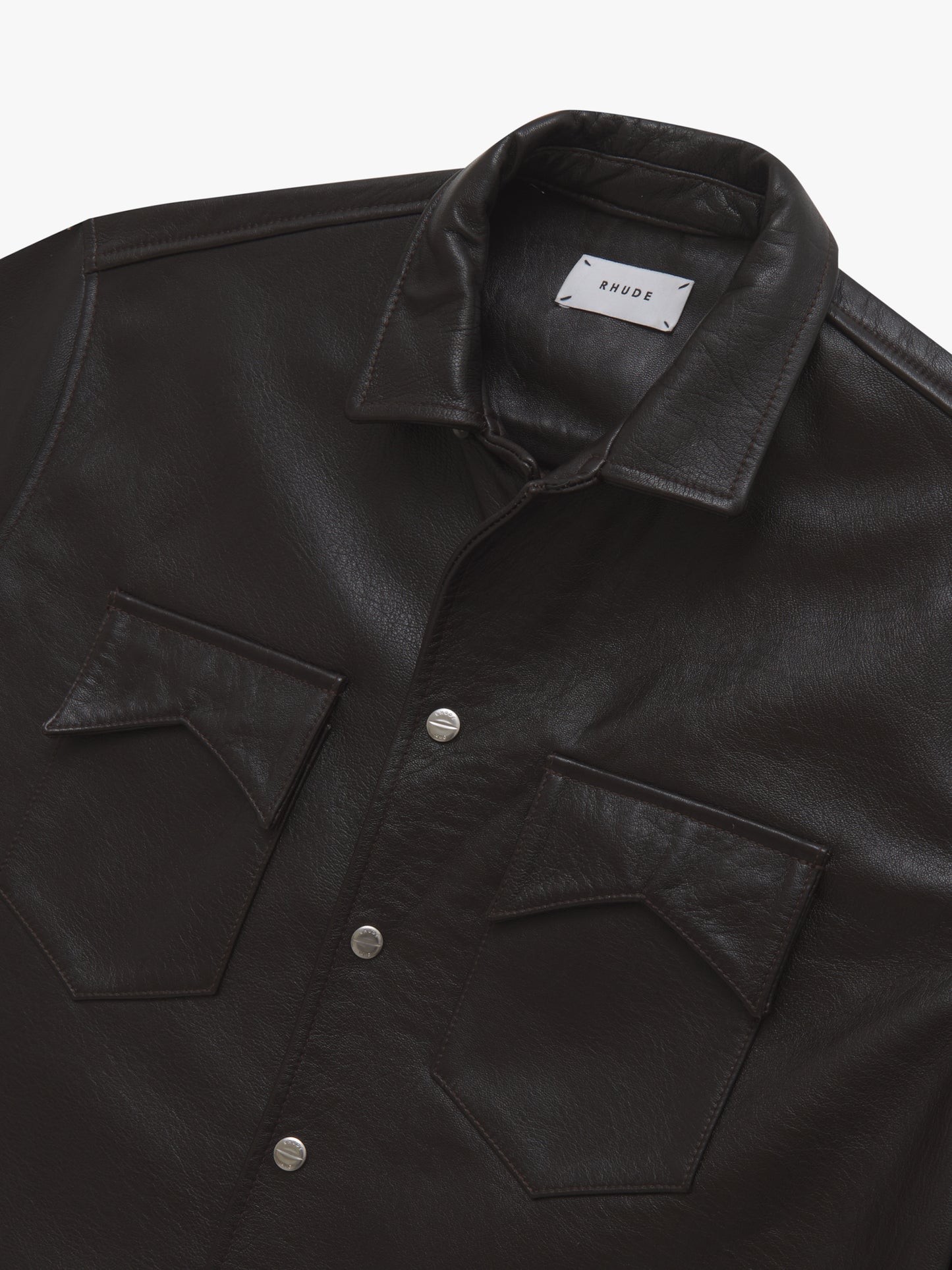 LEATHER SNAP SS SHIRT