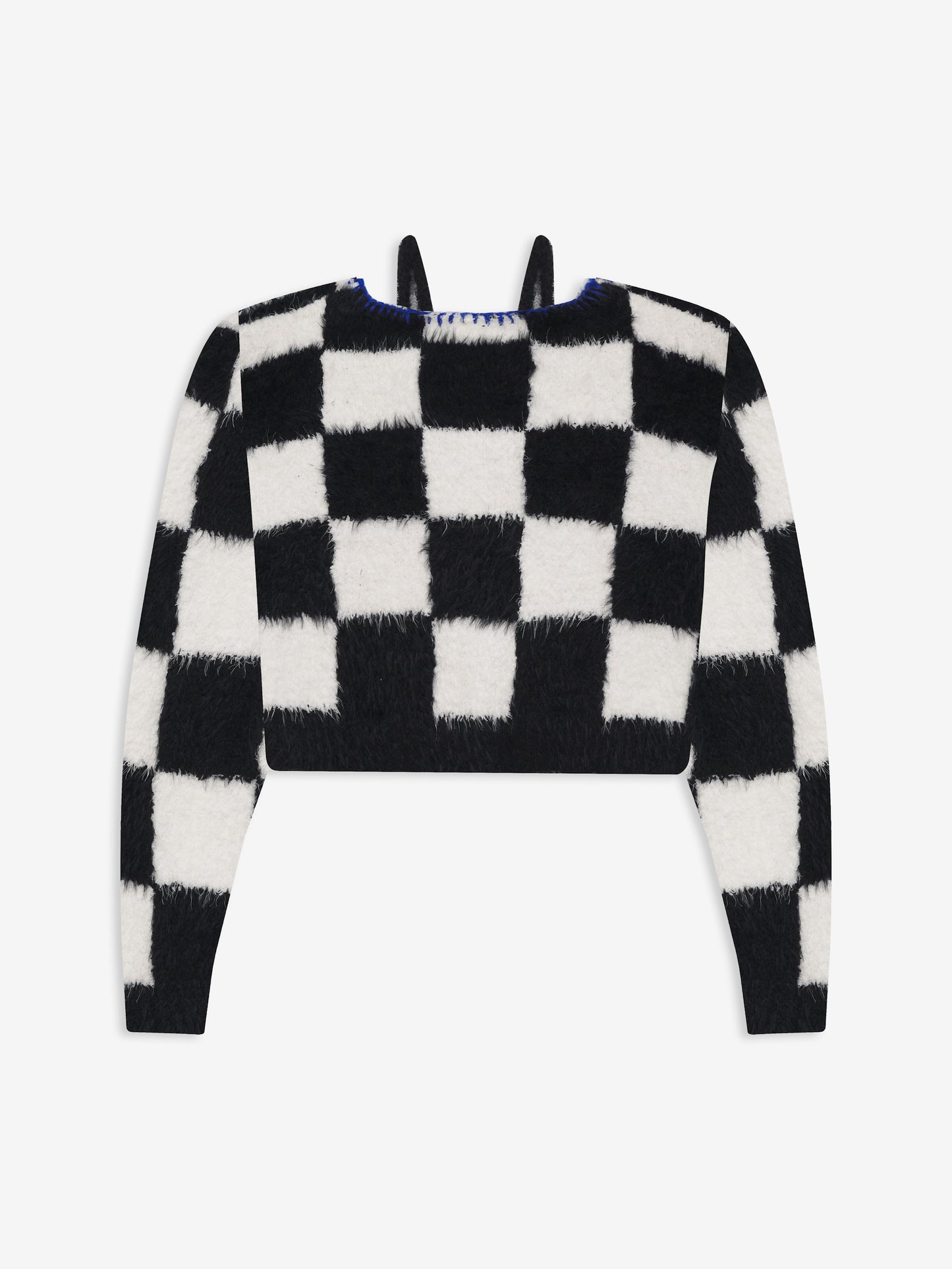 CHECKERED KNIT CARDIGAN