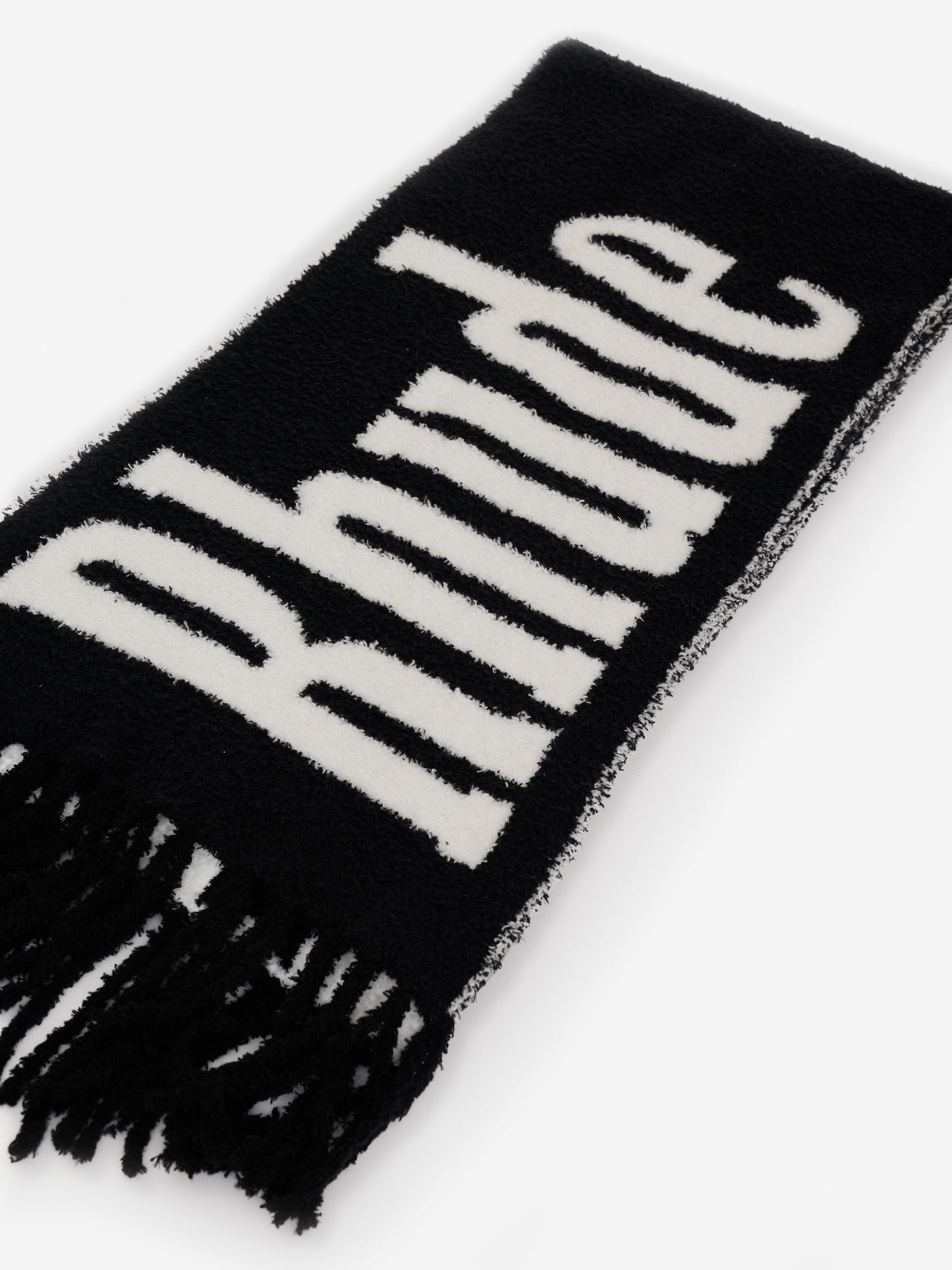 FUZZY OVERSIZED LOGO SCARF