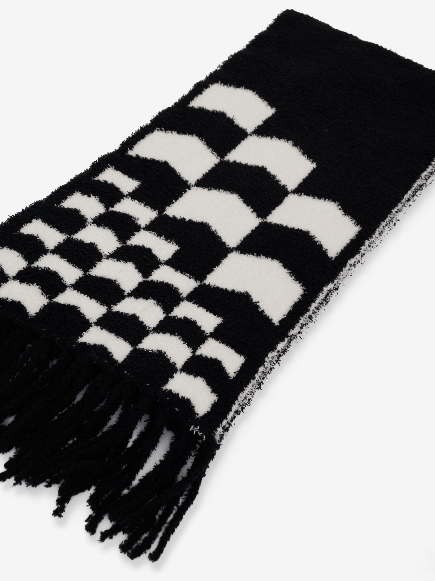 FUZZY OVERSIZED LOGO SCARF