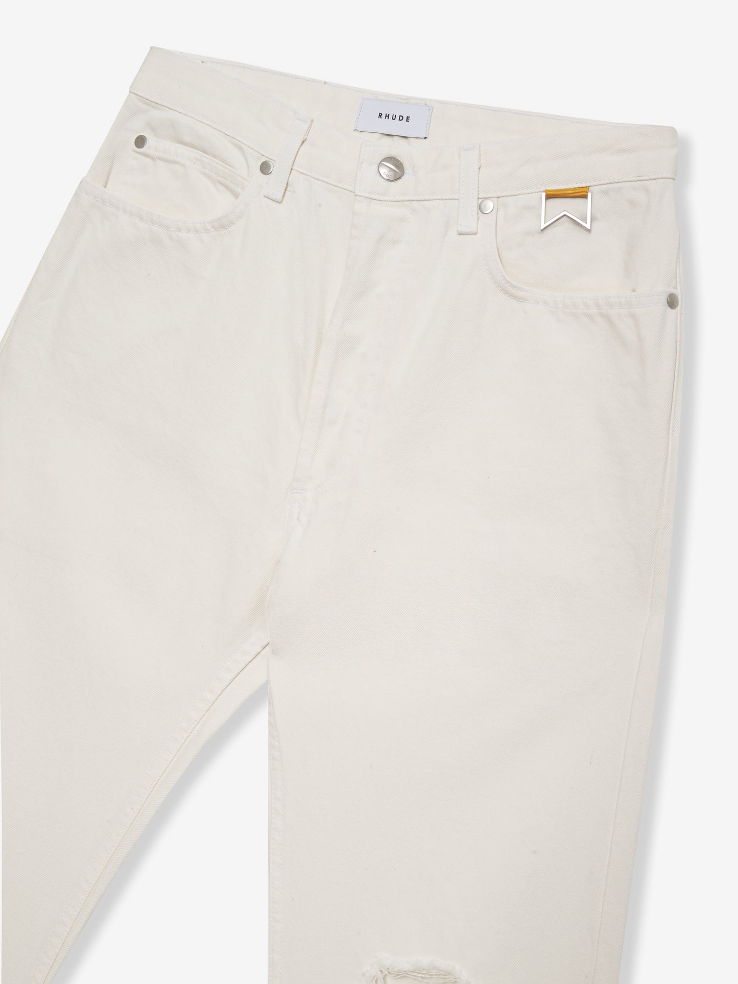 WHITE DISTRESSED CLASSIC DENIM