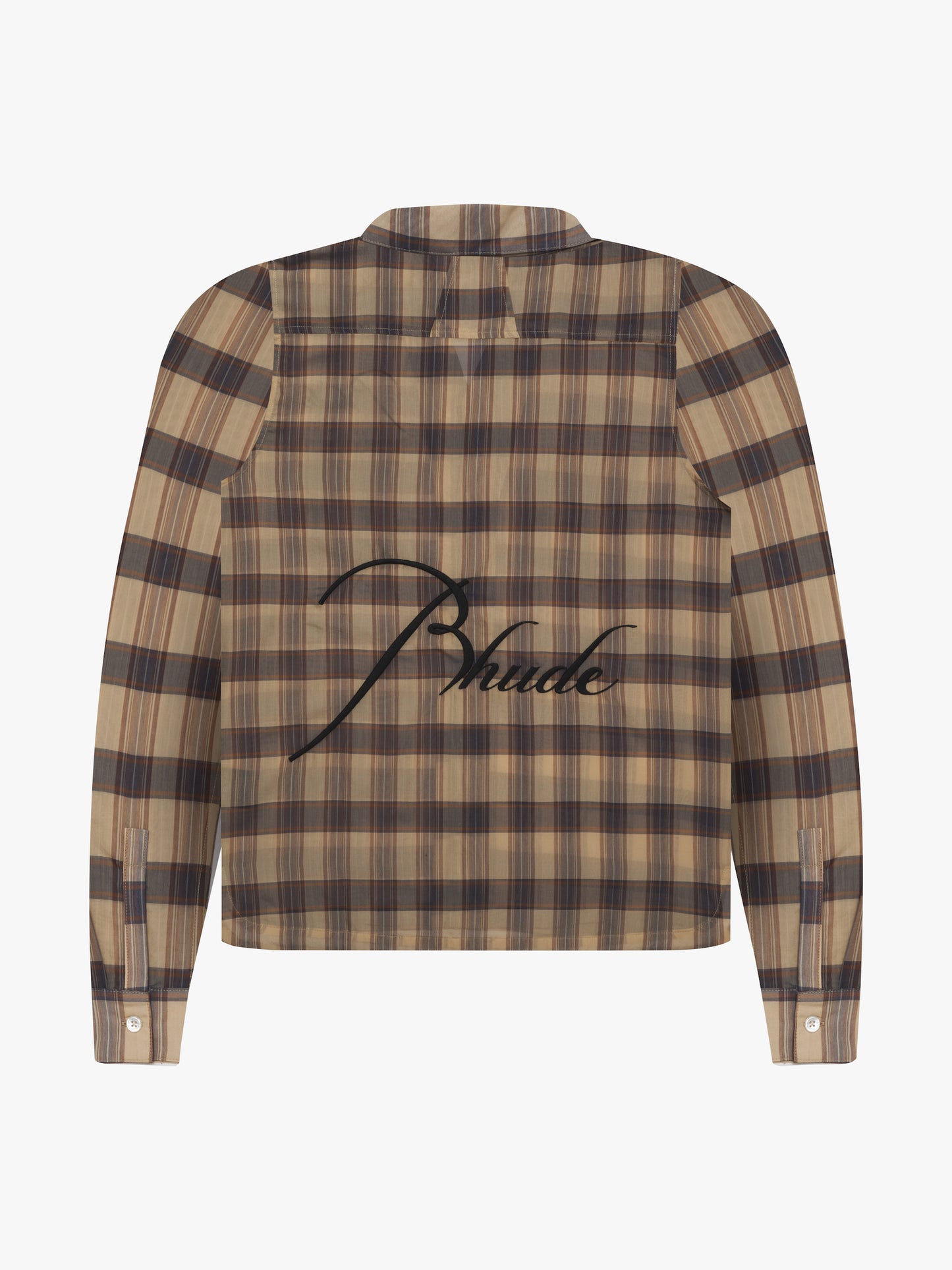 SHEER PLAID BUTTON DOWN