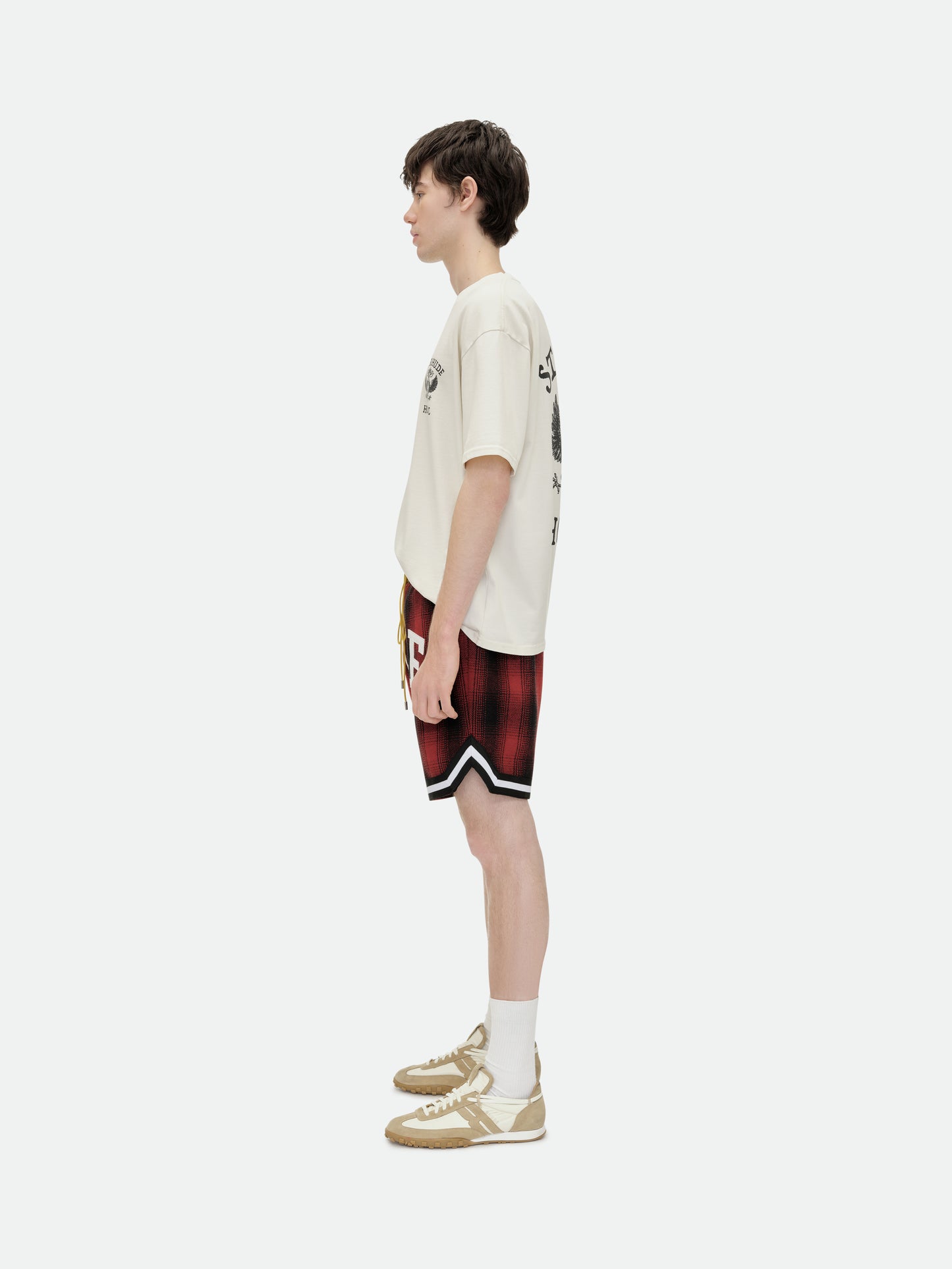 FLANNEL RHUDE COLLEGIATE COURT LOGO SHORT