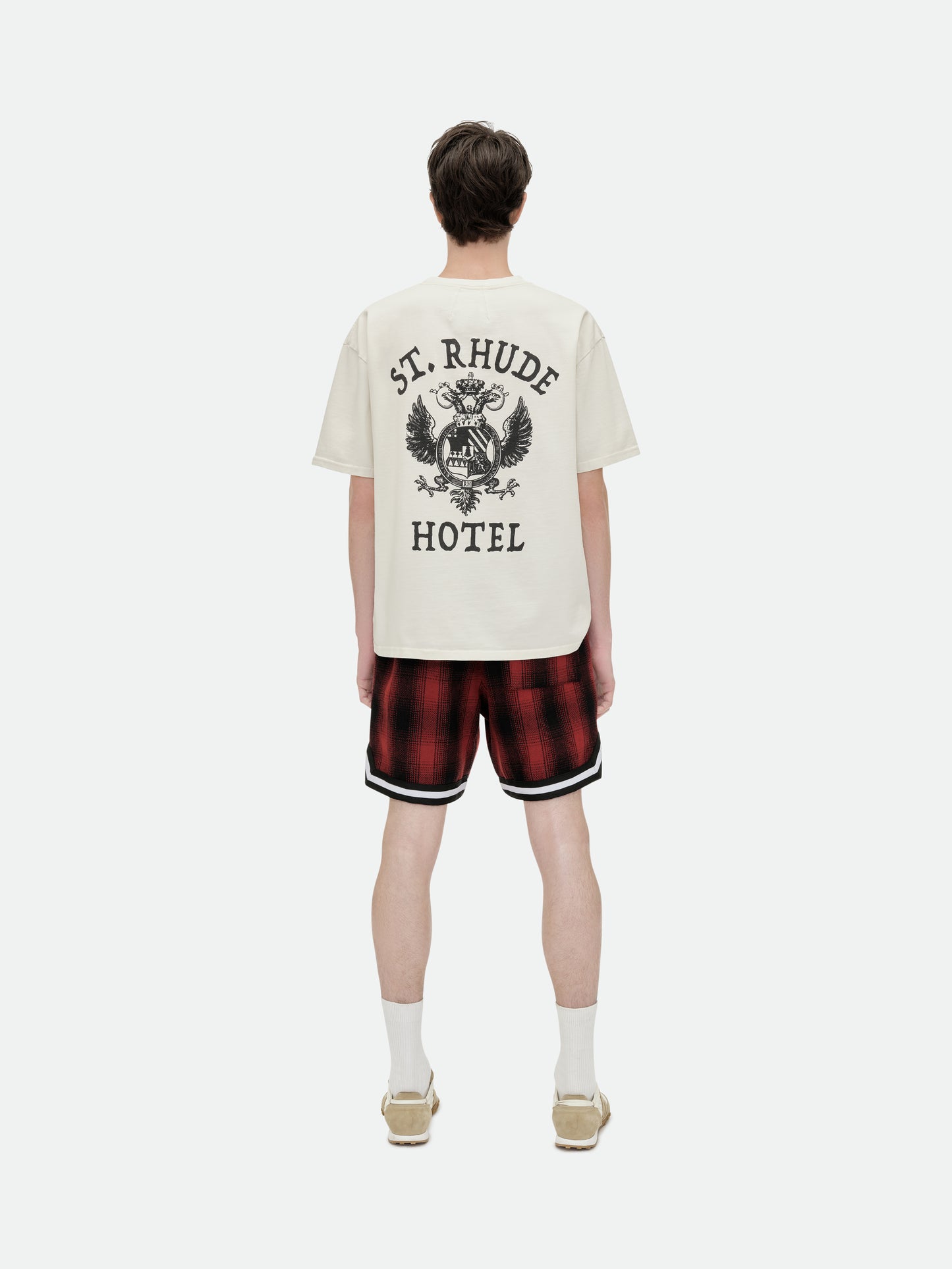 FLANNEL RHUDE COLLEGIATE COURT LOGO SHORT