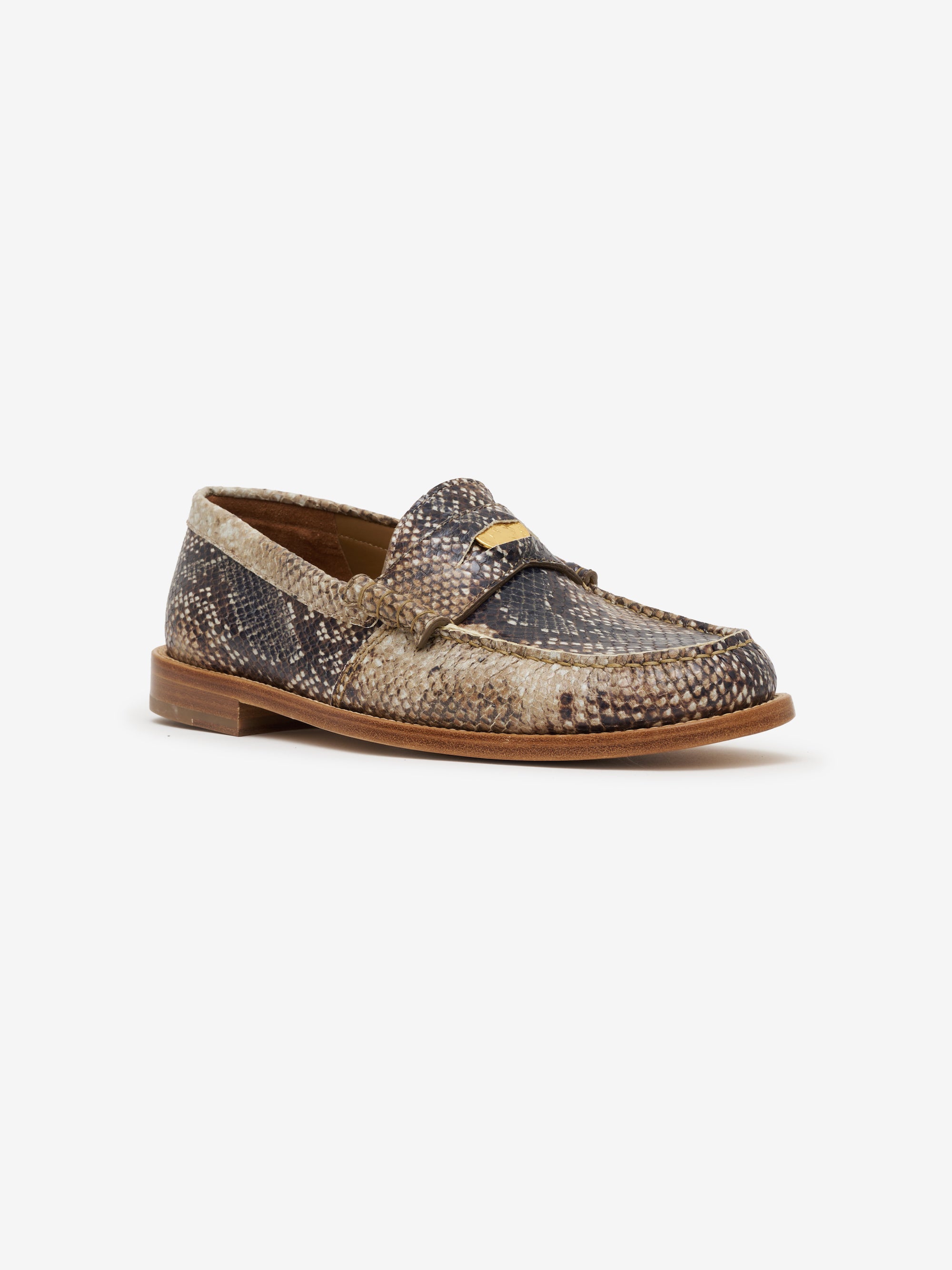 Snakeskin penny fashion loafers