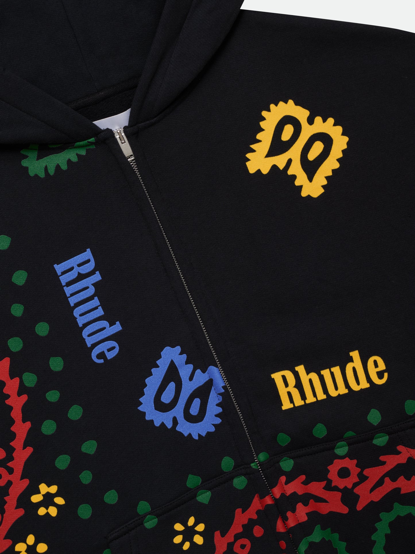 RHUDE BANDANA PRINT FULL-ZIP HOODIE