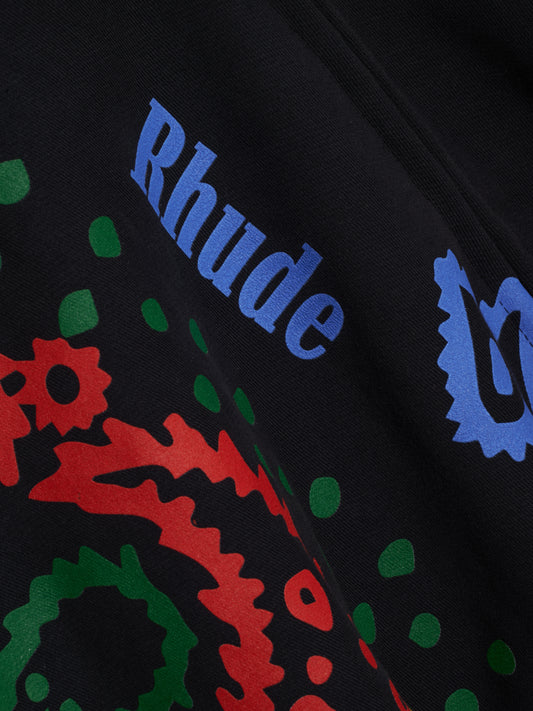 RHUDE BANDANA PRINT FULL-ZIP HOODIE