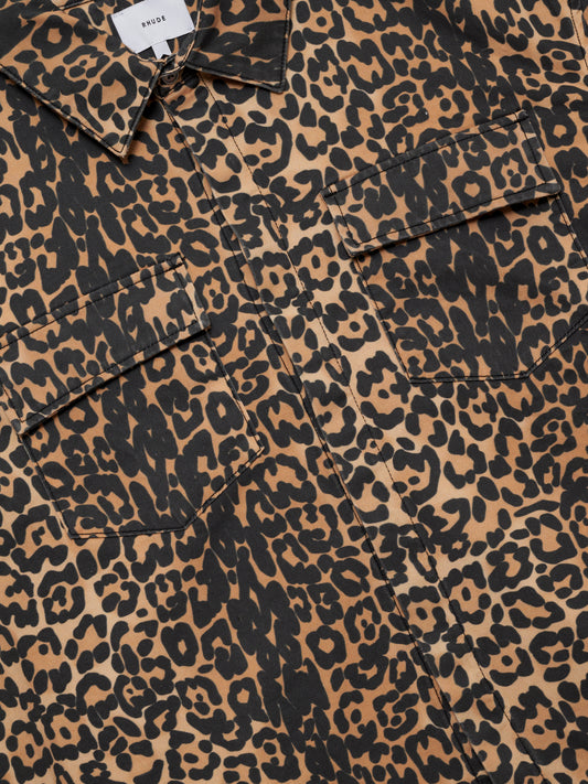 LEOPARD BOXY WORK SHIRT