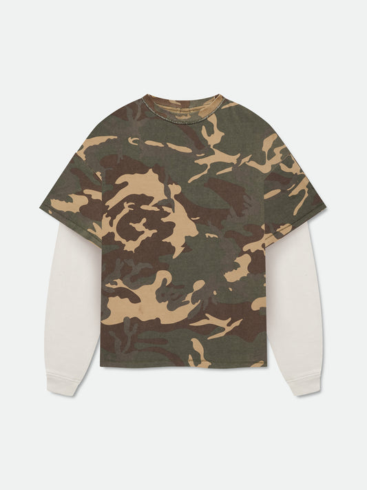 CAMO DOUBLE-LAYERED TEE