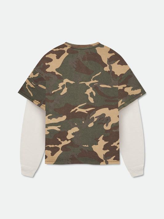 CAMO DOUBLE-LAYERED TEE