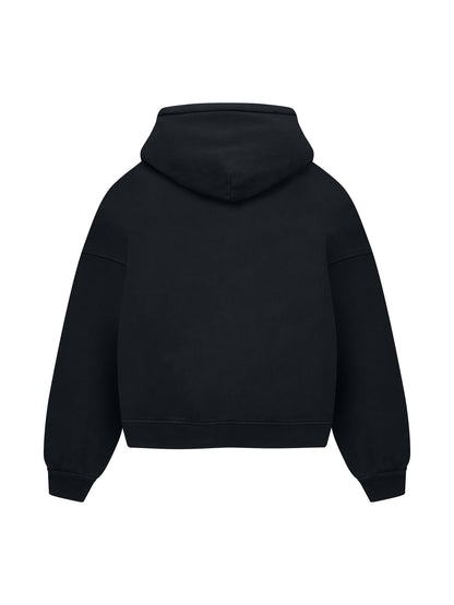 Vintage black eagle logo hoodie, back view