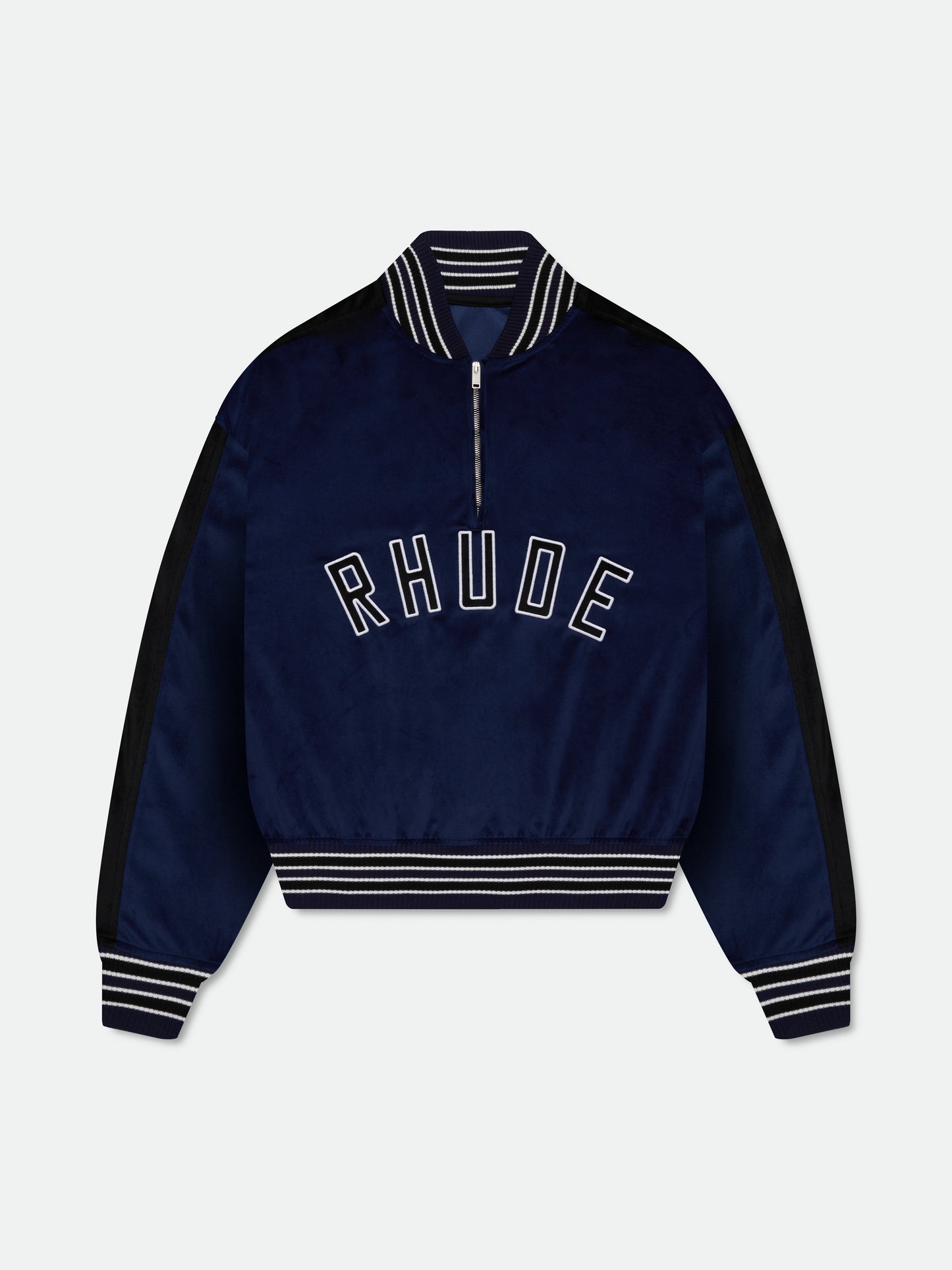 VELOUR TRACK QUARTER ZIP-UP