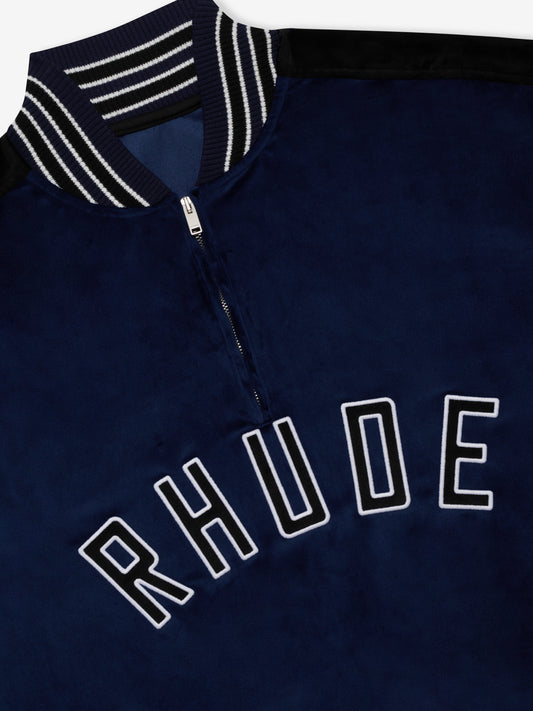 VELOUR TRACK QUARTER ZIP-UP