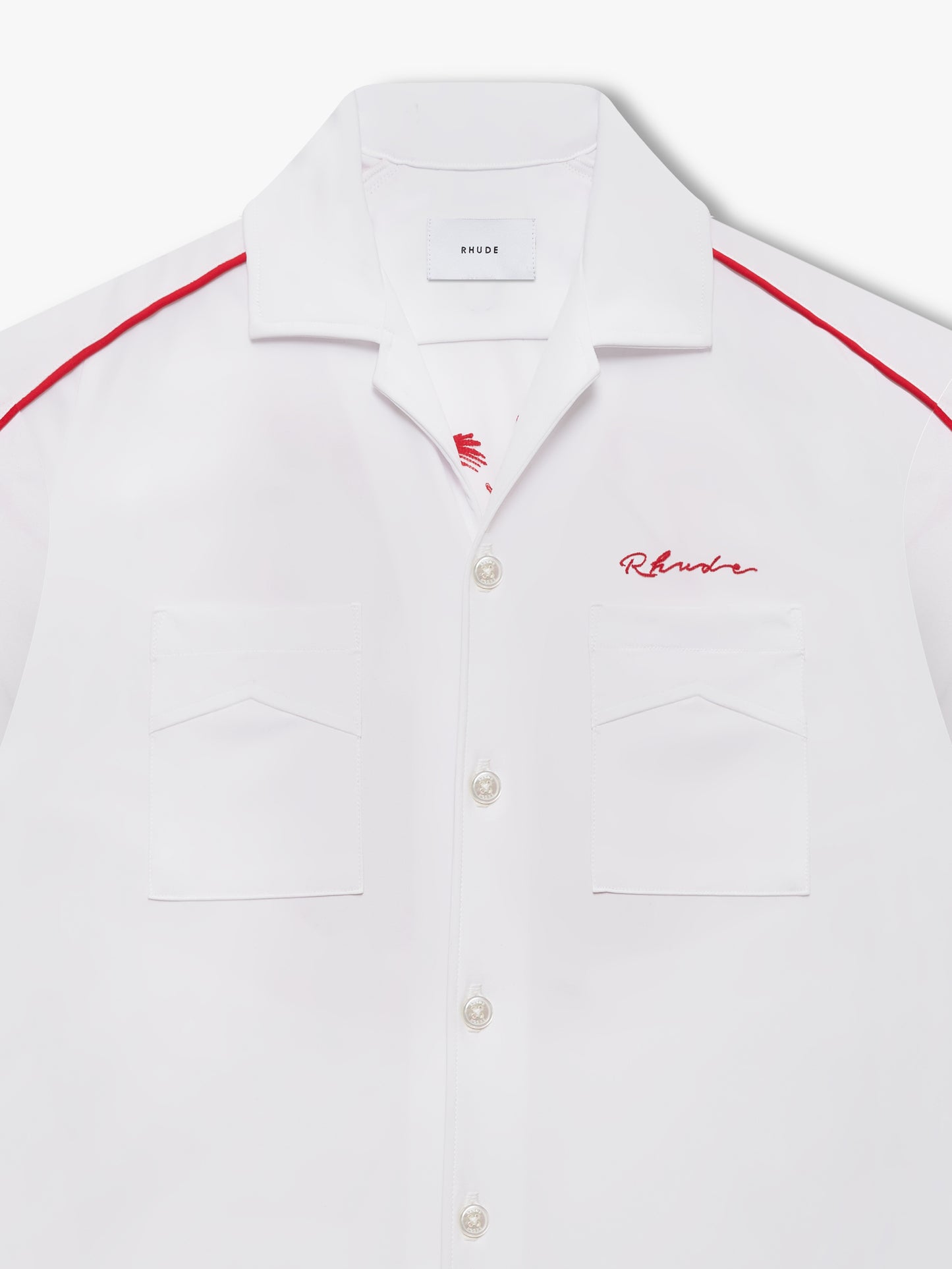 rhude dress shirt RHUDE BLUE GRASSE SILK SHIRT BLUE AND IVORY