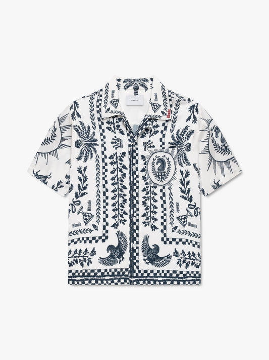 REGISTA TILE PRINT BUTTON-UP SHIRT