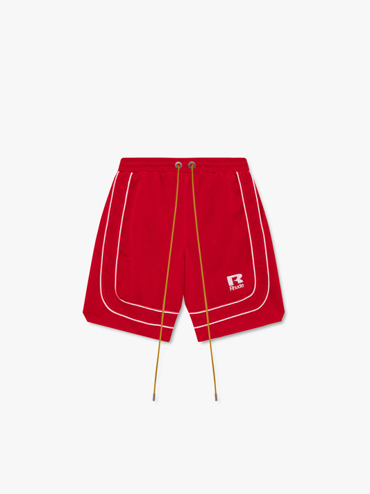 RHUDE MESH PIPING BAGGY TRACK SHORT