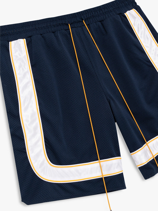 MESH PIPING BAGGY TRACK SHORT