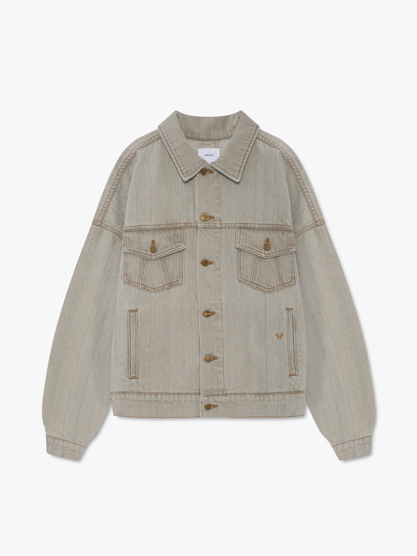 DROP-NECK DENIM TRUCKER JACKET