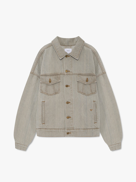 DROP-NECK DENIM TRUCKER JACKET