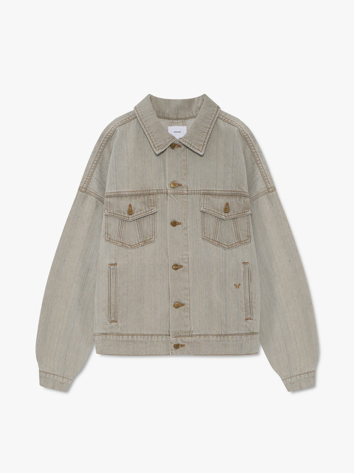 DROP-NECK DENIM TRUCKER JACKET