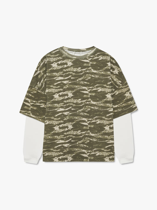 RHUDE TIGER CAMO DOUBLE-LAYERED TEE