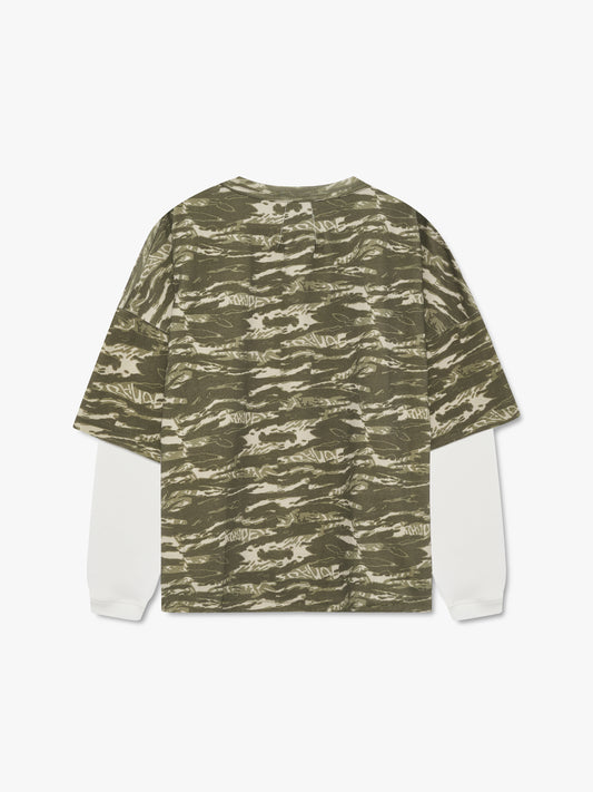 RHUDE TIGER CAMO DOUBLE-LAYERED TEE
