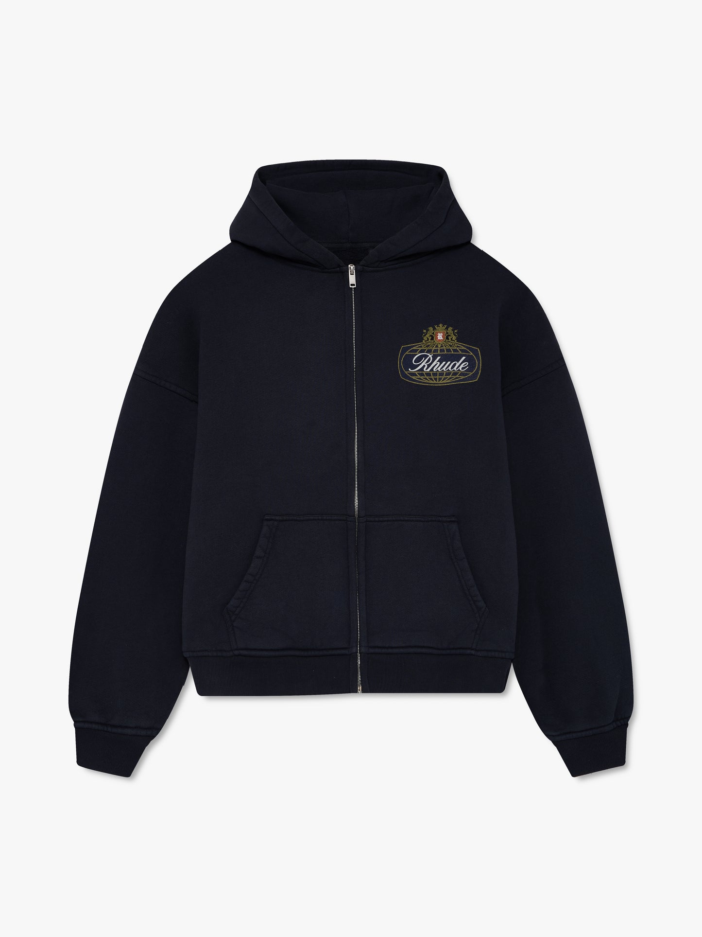 RHUDE SAFARI CREST ZIP-UP HOODIE