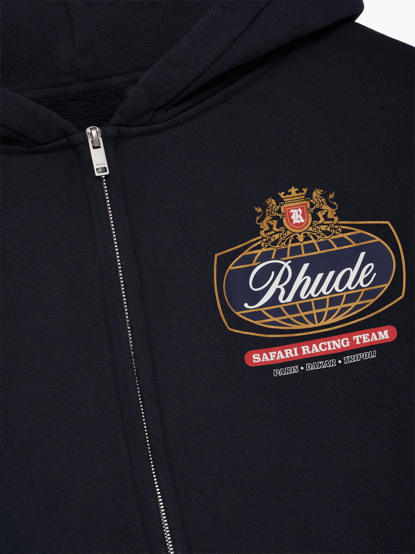 RHUDE SAFARI CREST ZIP-UP HOODIE