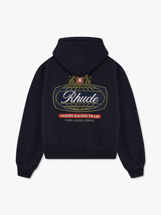 RHUDE SAFARI CREST ZIP-UP HOODIE