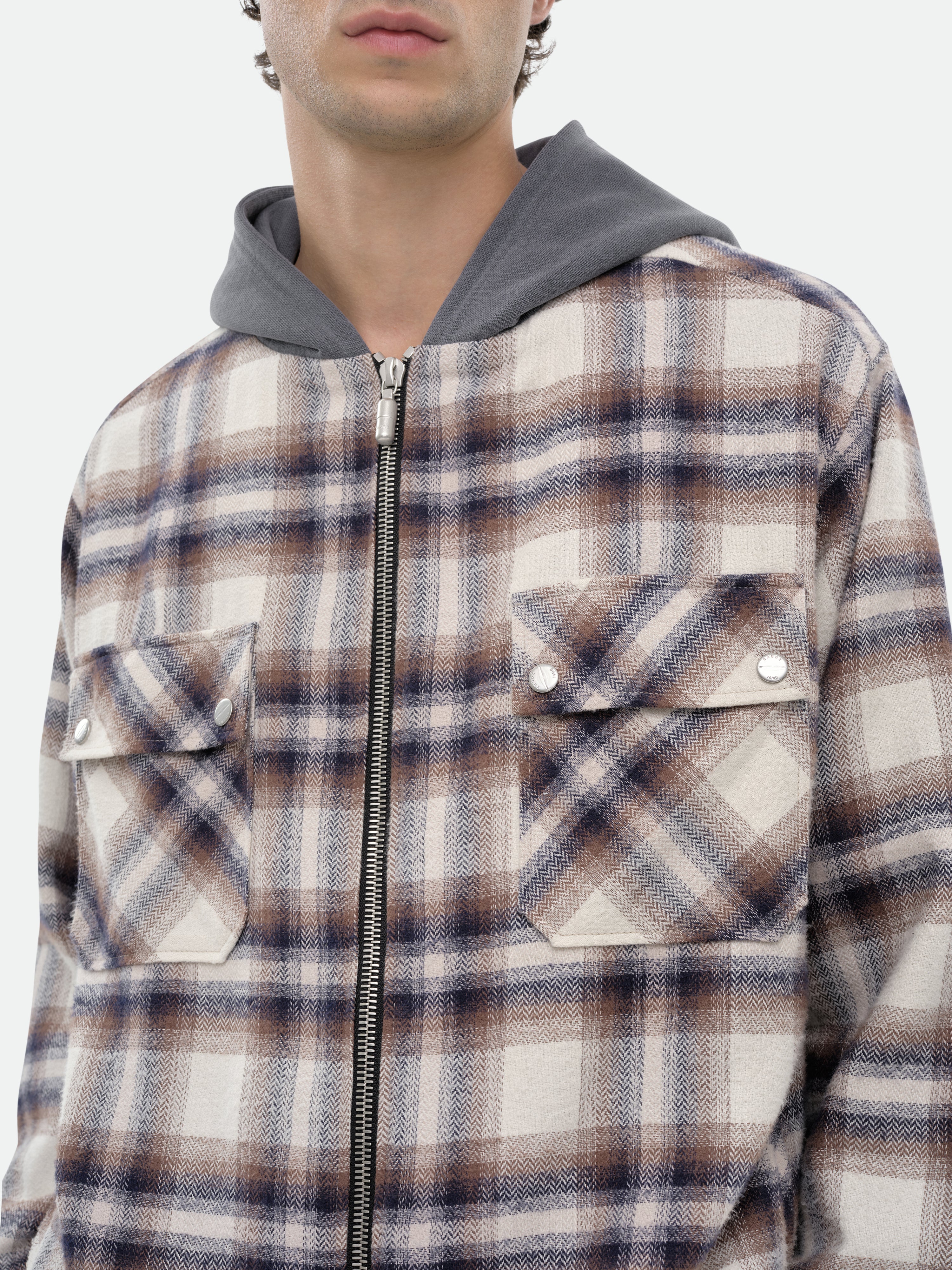 HOODED FLANNEL JACKET