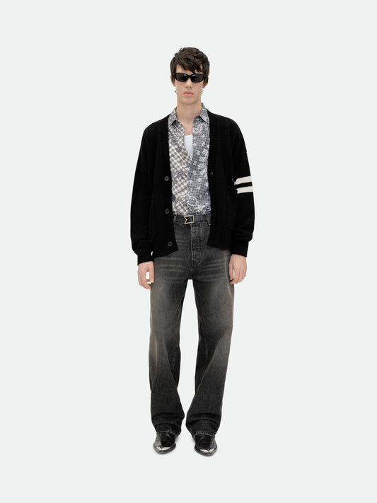 SPLIT GINGHAM BANDANA BUTTON UP SHIRT