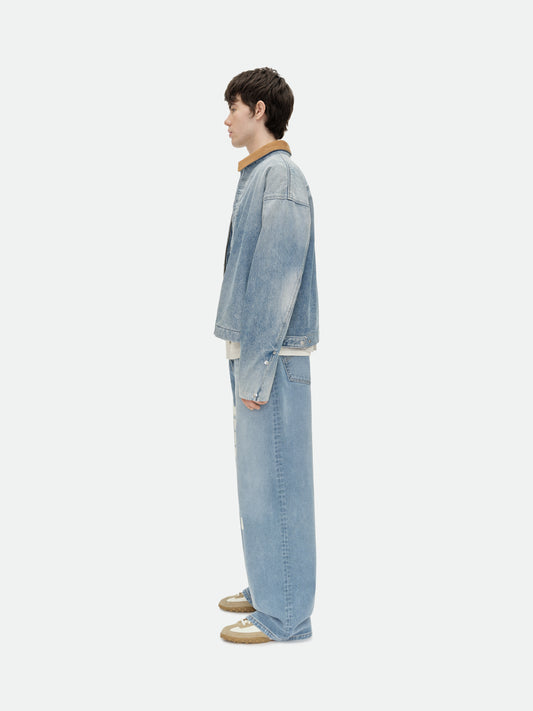 DENIM LOGO CORD COLLAR WORK JACKET