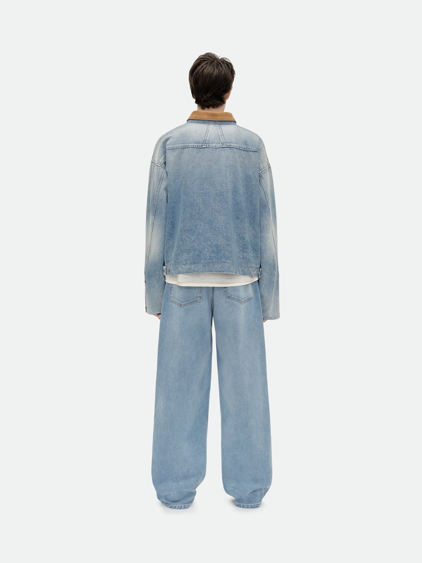 DENIM LOGO CORD COLLAR WORK JACKET