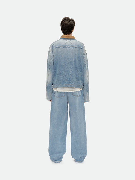 DENIM LOGO CORD COLLAR WORK JACKET