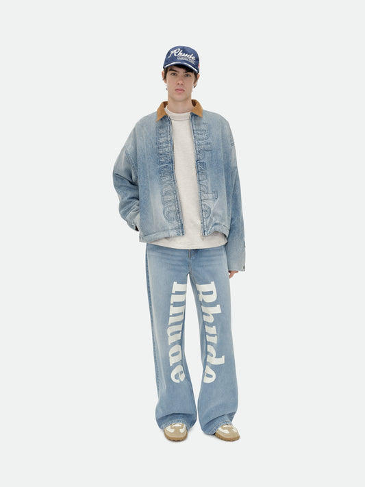 DENIM LOGO CORD COLLAR WORK JACKET