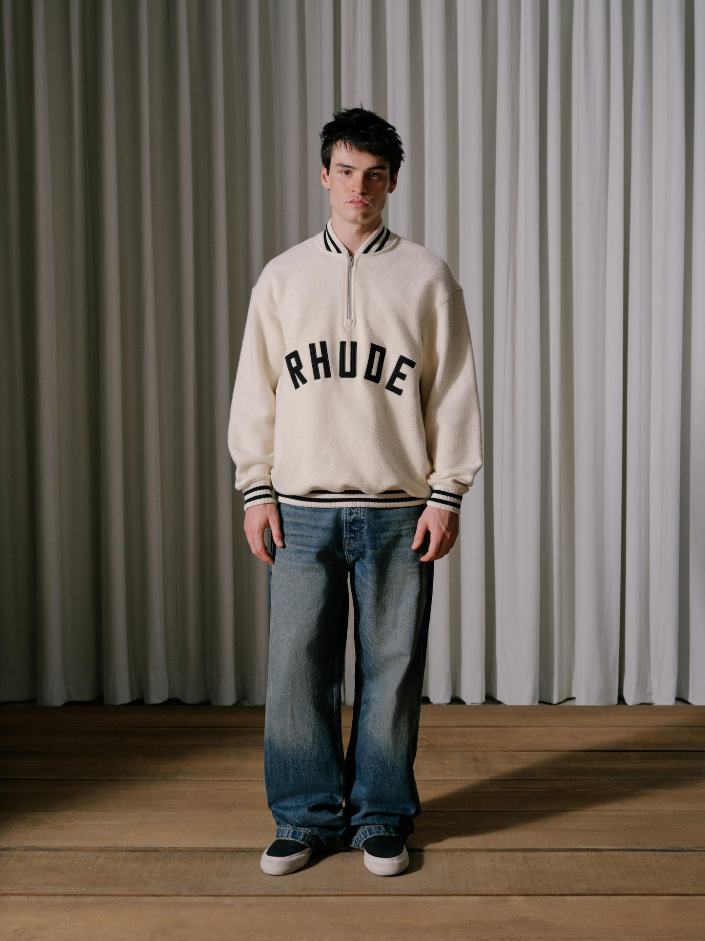 RHUDE QUARTER-ZIP VARSITY