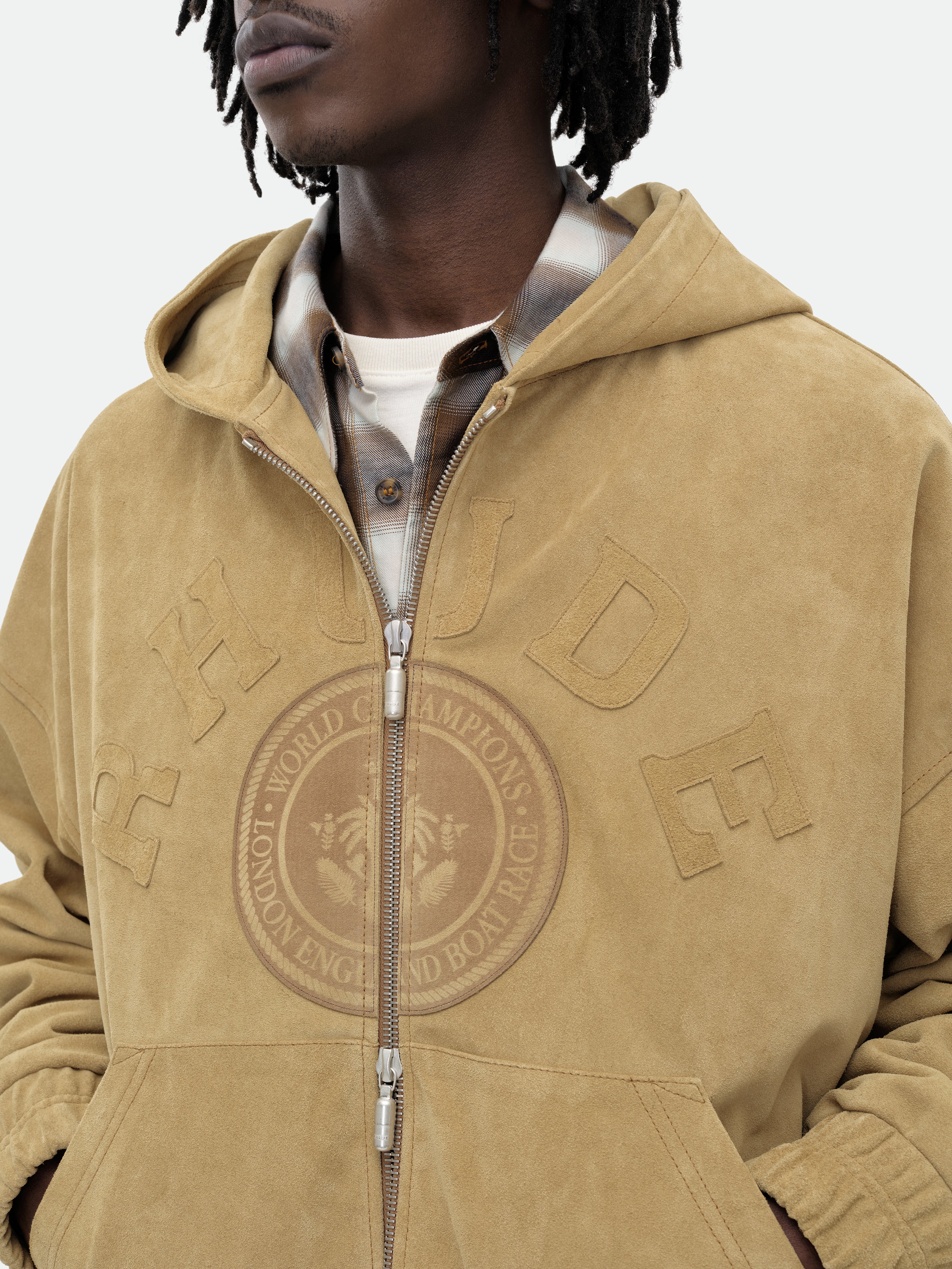 SUEDE RHUDE CREST HOODIE