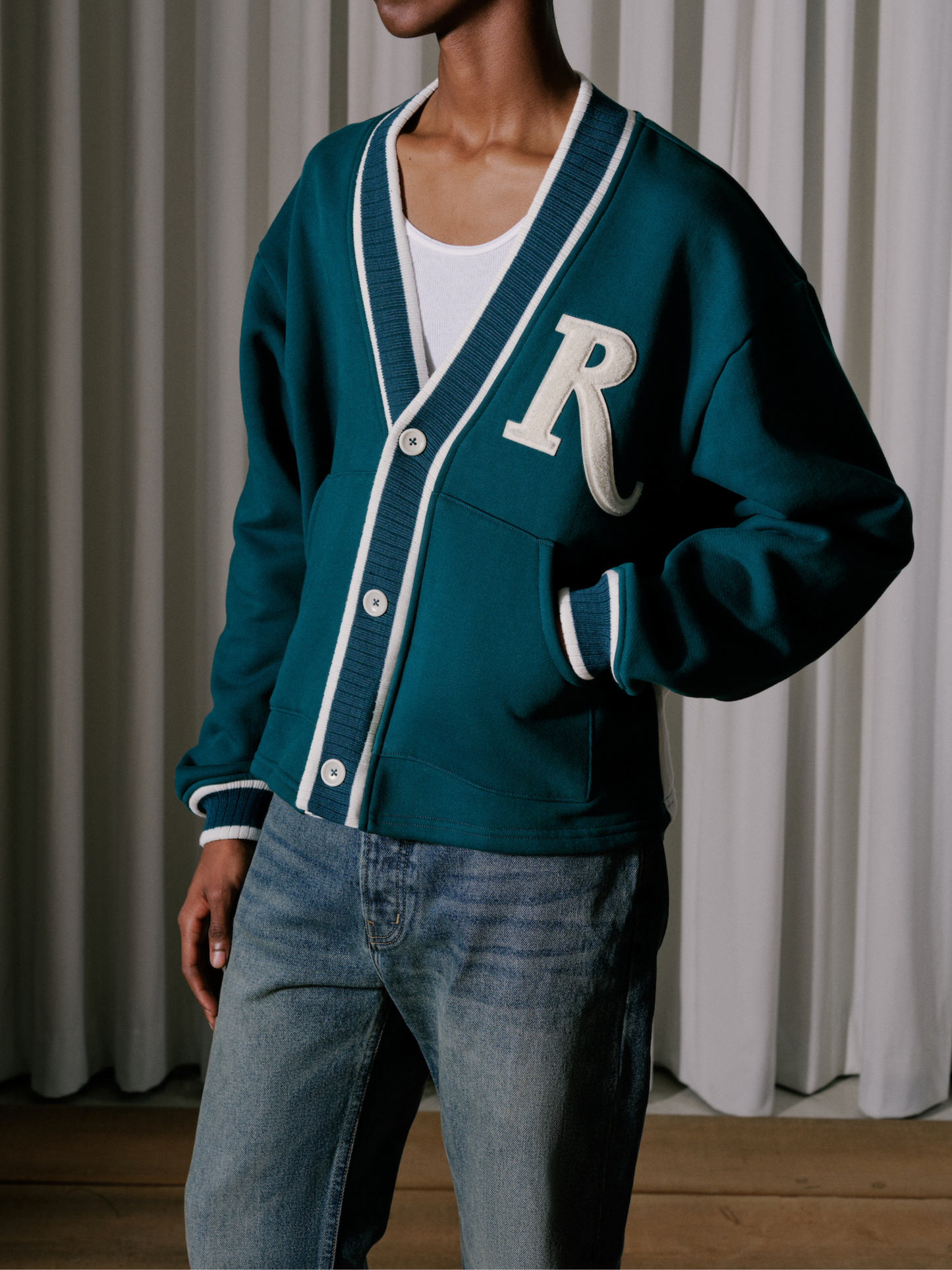 R-PATCH TERRY CARDIGAN