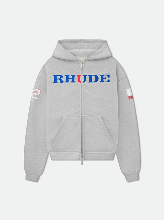 RHUDE RACING ZIP-UP HOODIE