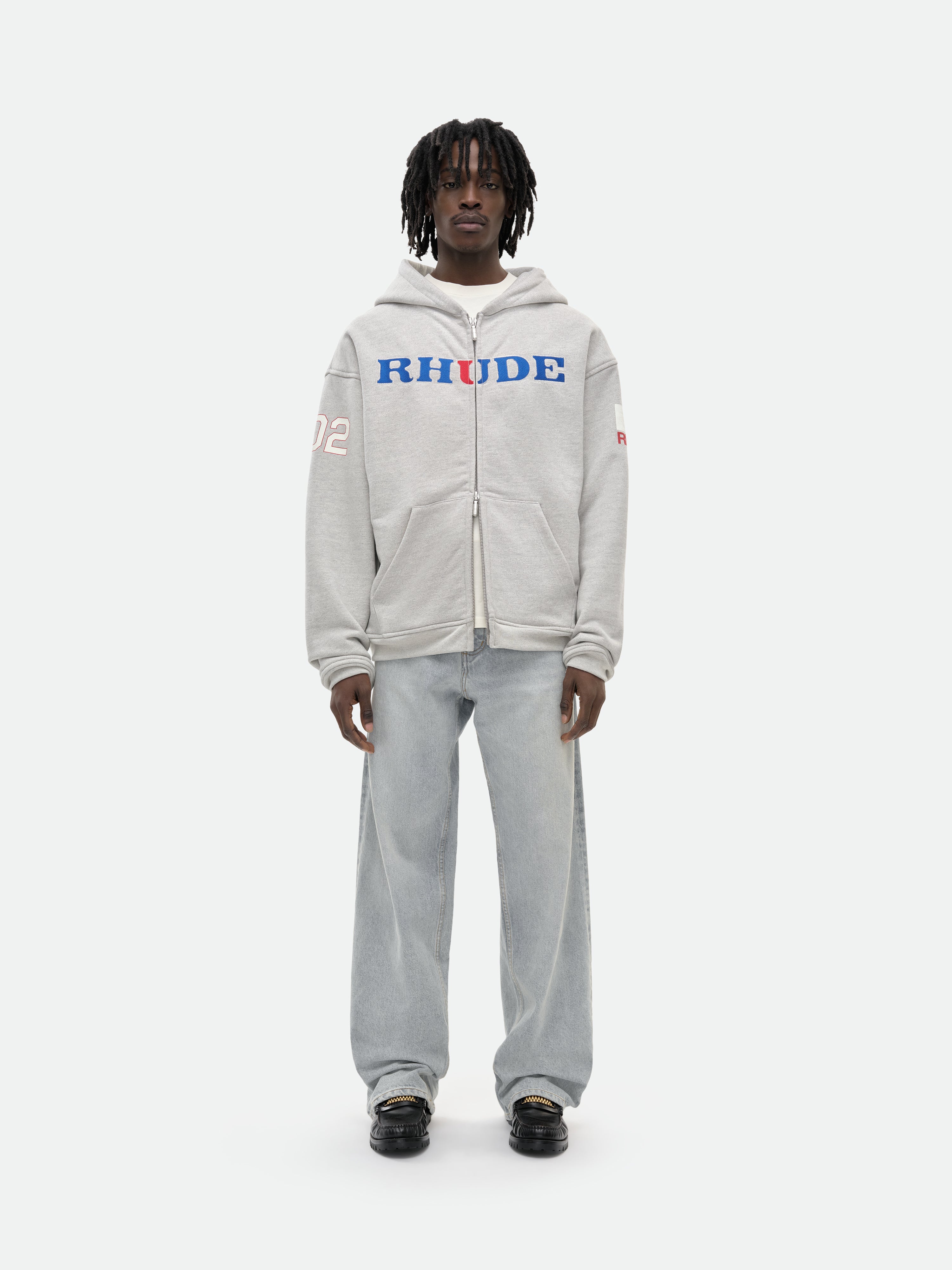 RHUDE RACING ZIP-UP HOODIE