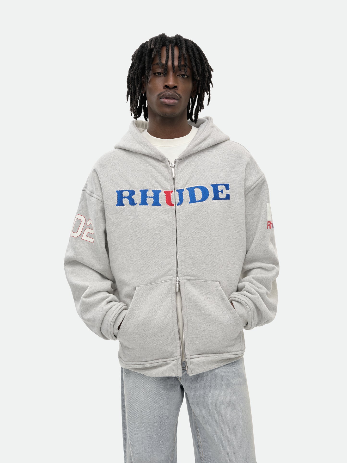 RHUDE RACING ZIP-UP HOODIE