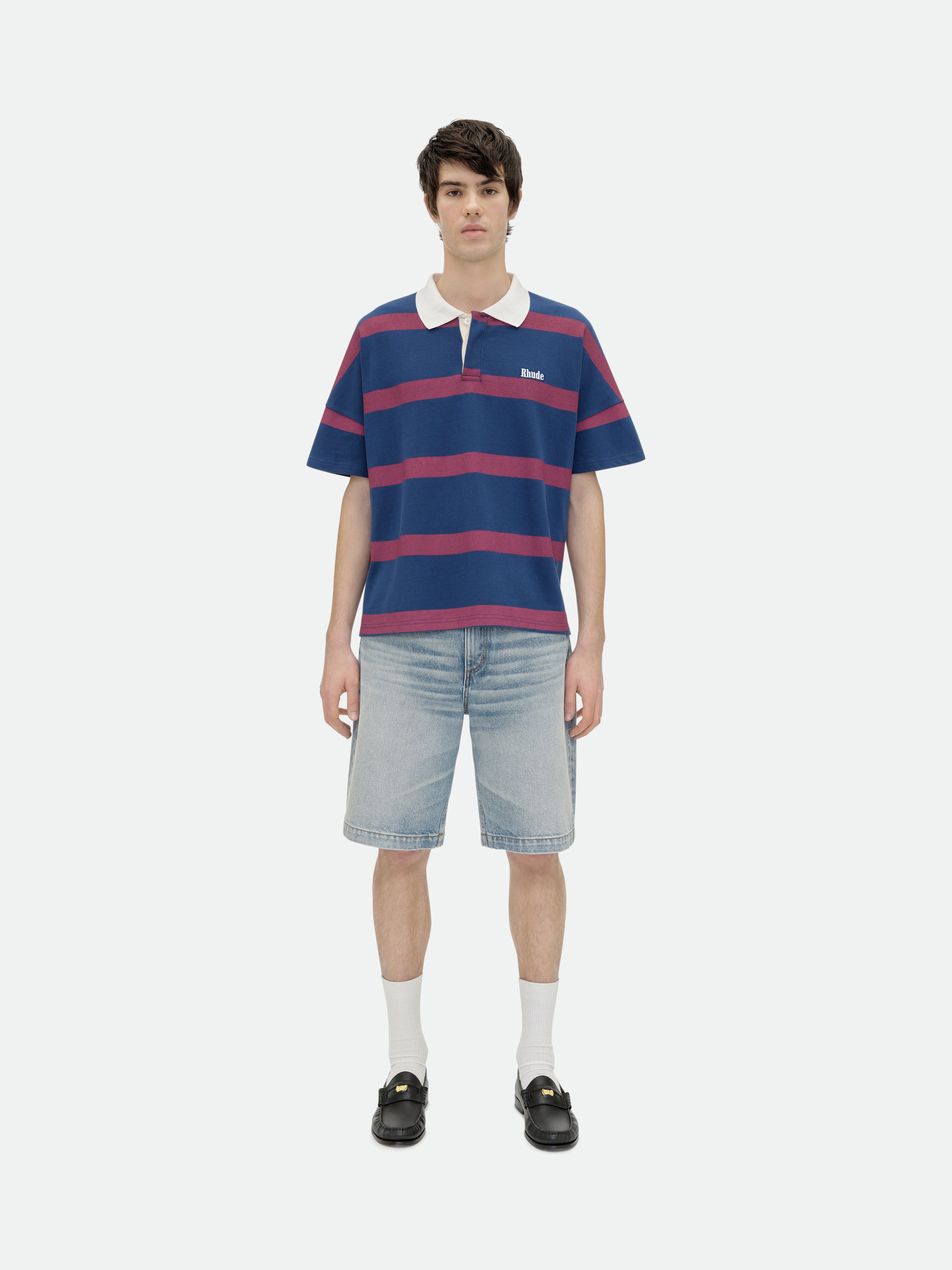 STRIPED PIQUE POLO